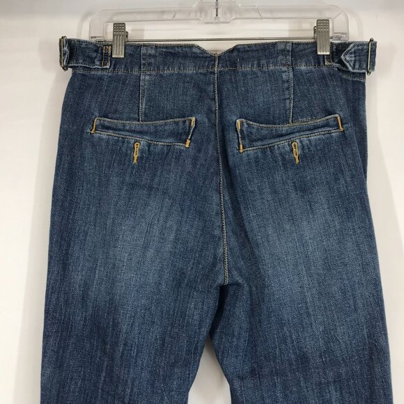 PILCRO - WOMEN'S 27 - BLUE DENIM ADJUSTABLE WAIST COTTON BLEND LOOSE WIDE JEANS - Picture 5 of 9